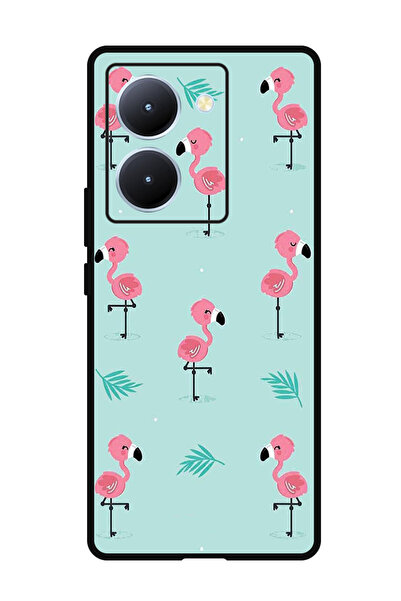 Theodor جراب واقٍ مضاد للخدش والصدمات لهاتف ViVo Y78 بنقشة طائر الفلامنغو الصيني