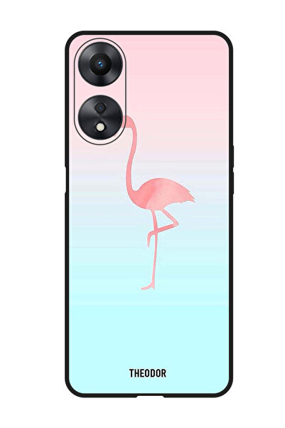 Theodor جراب واقٍ مضاد للخدش والصدمات لهاتف Oppo A98، بتصميم طائر الفلامنجو ا...