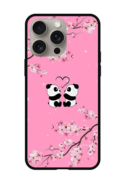 Theodor جراب واقٍ مضاد للخدش والصدمات لهاتف iPhone 15 Pro، تصميم باندا صغيرين