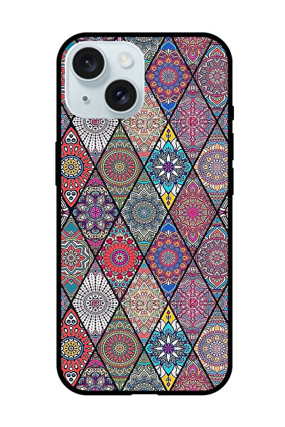 Theodor جراب واقٍ مضاد للخدش والصدمات لهاتف iPhone 15 Plus بتصميم فن ماندالا