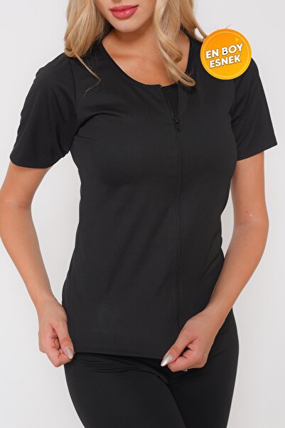 SAUNA SUIT Unisex Θερμικό Κολάν Σάουνας και Κοντό μανίκι με φερμουάρ Ρούχα μέγιστης εφίδρωσης