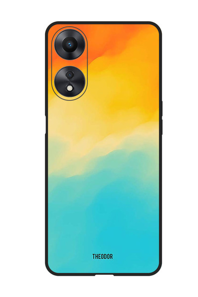 Theodor جراب واقٍ مضاد للخدش والصدمات لهاتف Oppo A98 بدرجات البرتقالي والأصفر...