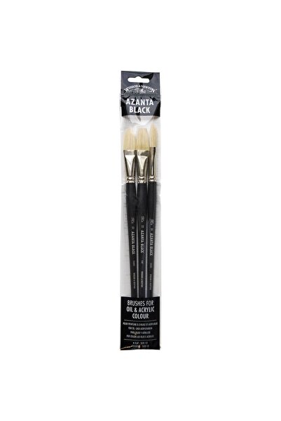 Winsor Newton Winsor & Newton Azanta Black Uzun Saplı Sert Kıllı Fırça Seti (...