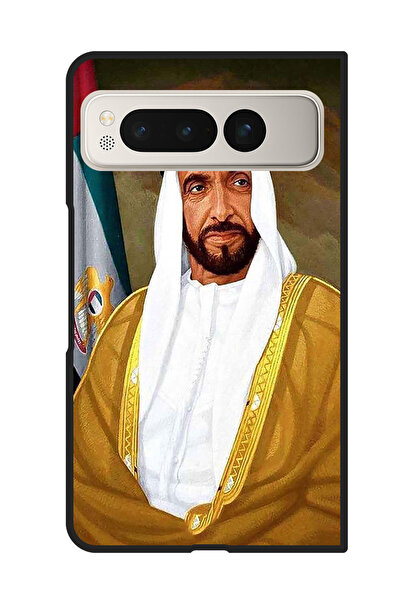 Theodor غطاء حماية مضاد للخدش والصدمات لهاتف جوجل بيكسل فولد، لوحة الشيخ زايد