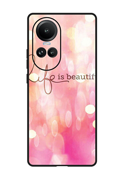 Theodor جراب واقٍ مضاد للخدش والصدمات لهاتف Oppo Reno 10/10 Pro الحياة جميلة