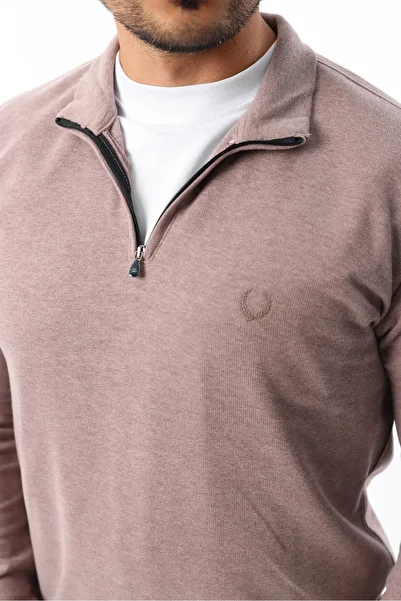 Rodrigo Men's Thessaloniki 100% Cotton Stand Collar Half Zip Sweatshirt