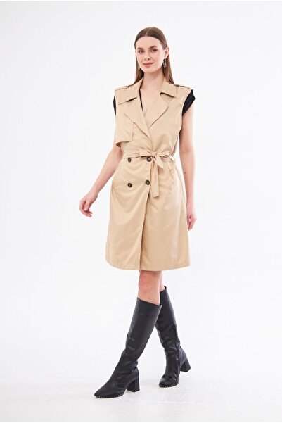 ekshe Kadın trençkot yelek orta boy