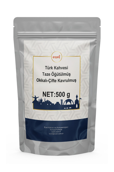 Ezel Kahve قهوة إيزل التركية أوكالي - محمصة مرتين طازجة ومطحونة - 500 جرام