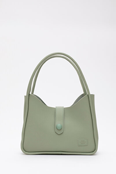 SHAKA Mint Green Shk79 Δερμάτινη τσάντα χεριού και ώμου με λεπτομέρεια με κου...