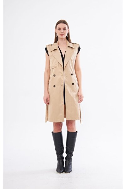 ekshe Kadın trençkot yelek orta boy