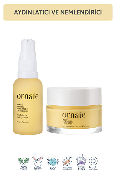 ORNATE Yağlı ve Karma Ciltler Için Arındırıcı Nemlendirici Aha Bha Ve Niacina...