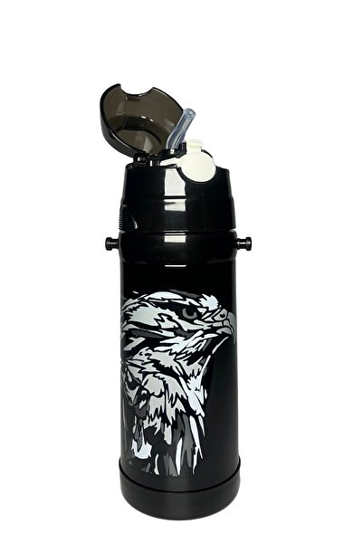 Beşiktaş Licensed Steel Flask Water Bottle with Stick 500 ml - Fan Thermos Flask