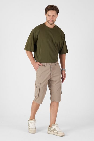 twentyfive25 Men's Cargo Pocket Knee Length Long Shorts Bermuda Capri