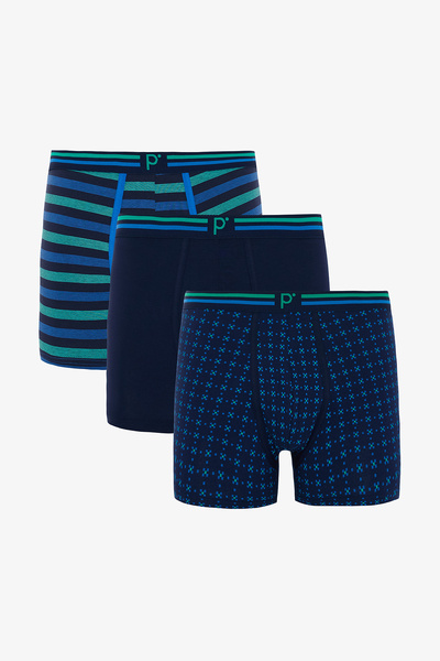 Penti Men's Striped Organic 3-Piece Boxers