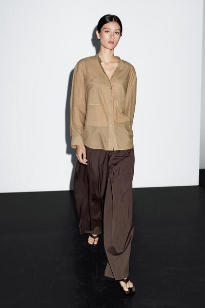 Massimo Dutti Hakim yaka uzun gömlek