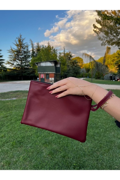 ZUU BAGS Women's Burgundy Clutch Bag Portfolio Handbag