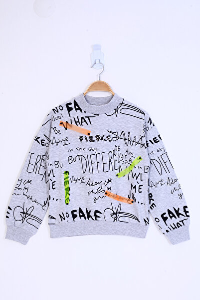 Toontoy Φούτερ για κορίτσια σε χρώμα νέον - ριγέ και με τύπωμα