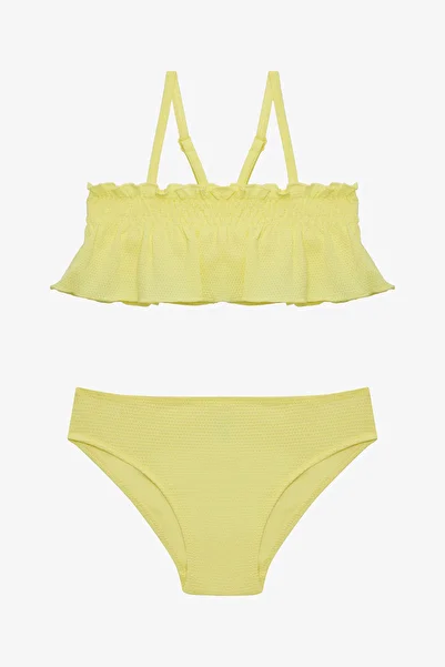 Penti Set de bikini cu bandă cu volane Lilly Lemon pentru fete galbene