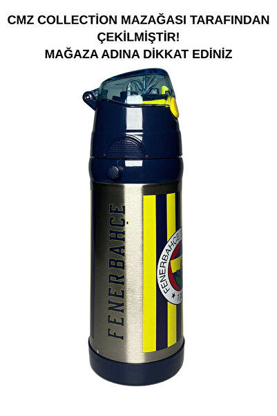 Fenerbahçe Lisanslı Çubuklu Çelik Matara Suluk 500 ml - Taraftar Termos Matara