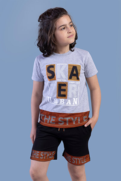 Toontoy Boy's Printed Suit - Garnished Mesh Detail