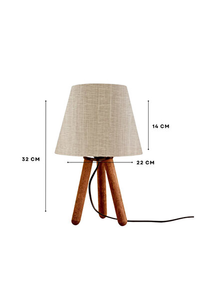 HOMİNG Design Wooden Three-Legged Lampshade Set of 2