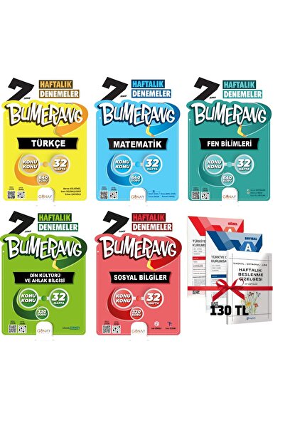 Günay Yayınları 2026 Yeni̇- 7.sinif Bumerang 32’lik Haftalık Denemeleri - (haftalik Beslenme Ve Deneme)