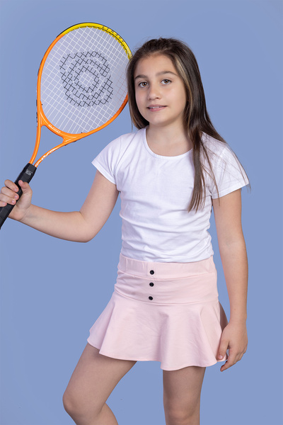 Toontoy Kız Çocuk Düğme Detaylı Şortlu Etek