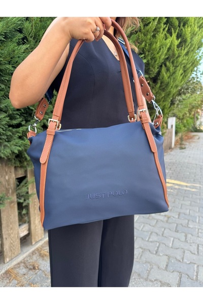 Just Polo حقيبة يد وكتف نسائية من قماش لاكوست كبيرة الحجم باللون الأخضر P346037MH