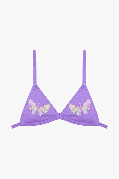 Penti Lilac Girl's Butterfly Ruffled Triangle Bikini Set