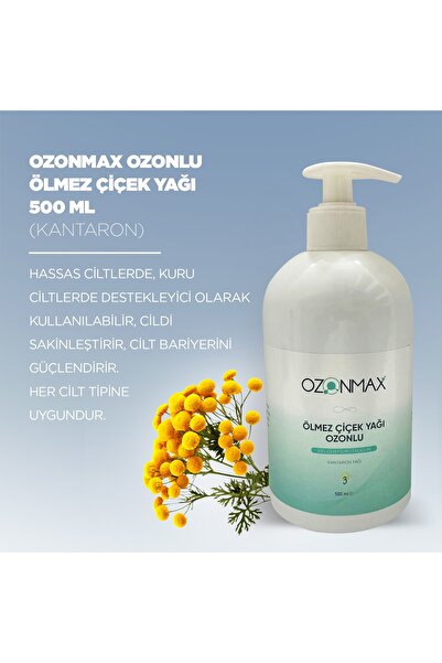 ozonmax OZONLU ÖLMEZ ÇİÇEK YAĞI 500 ML (KANTARON) Hassas kuru ciltlerde Cilt ...