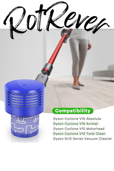 RotRever Φίλτρο Hepa Dyson V10, Dyson V10 Absolute, Φίλτρο Hepa συμβατό με V10 Cyclone, Σετ υφασμάτων RotRever-3 τεμάχια