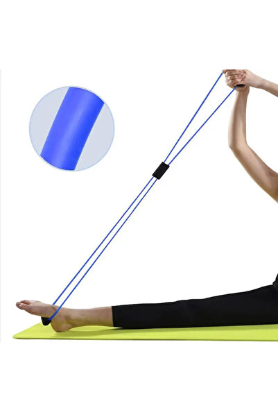 miraza Extensor Fitness, Expander din Latex, cu Manere, Albastru