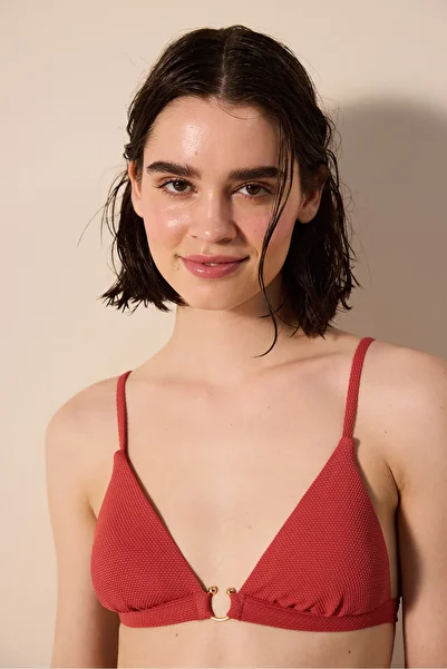 Penti Ekua Triangle Fit Textured Cinnamon Color Bikini Top