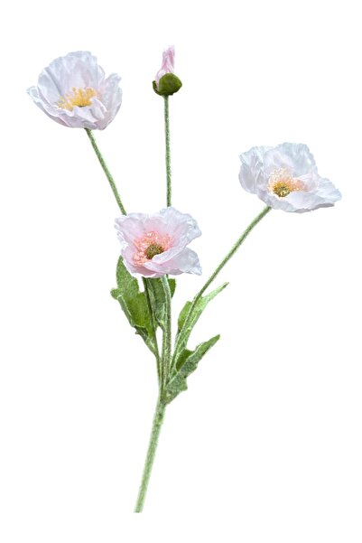 Lilac Home Yapay Çiçek 4’lü Gelincik Dalı 60 Cm Toz Pembe