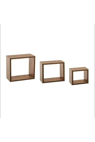 genernic مجموعة رفوف حائط خشبية عامة مكونة من 3 قطع 25*25 - 20*20 - 15*15