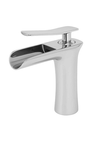 RUDİS Waterfall Model Sink Faucet - Chrome Glossy Brass