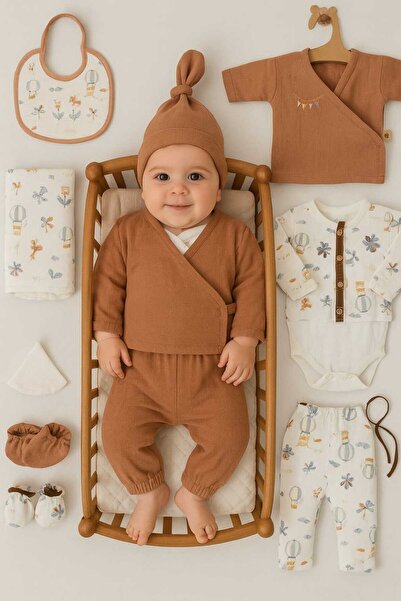 UmBaby مجموعة من 10 قطع من الموسلين العضوي لحديثي الولادة من الموسلين القطني ...