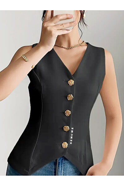 SEMUME Özel Tasarım çiçek Model Gold Kaplama Metal Düğme 6 Adet