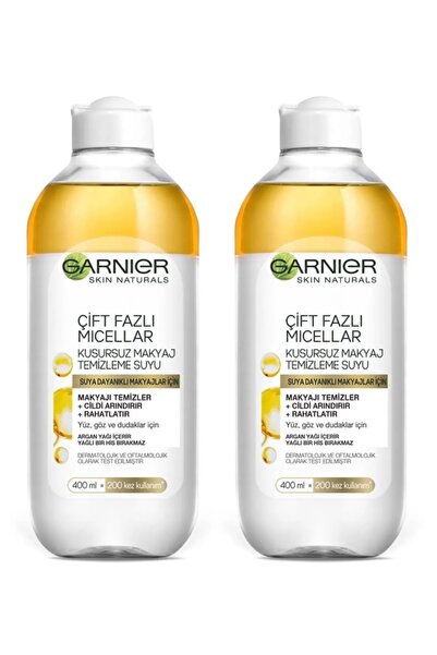 Garnier Micellar Temizleme Suyu Çift Fazlı Argan 400 ml 2'Li