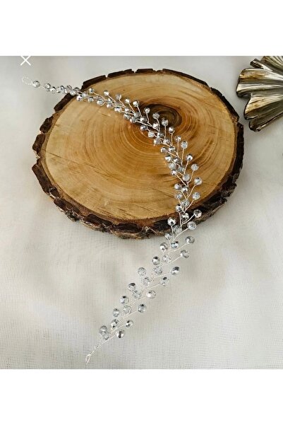 ASİMEL TASARIM Gray Lace Bridal Tiara Hair Accessory Wedding Henna Nikah Promise Engagement Graduation