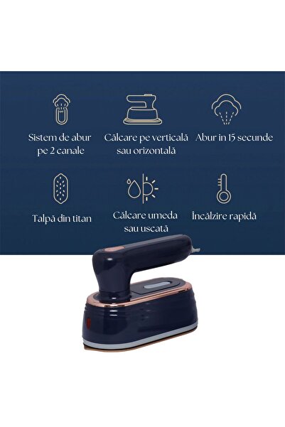 OEM Portable steam iron PANCERKA 1200W, 110ml tank, travel, titanium soleplate, blue