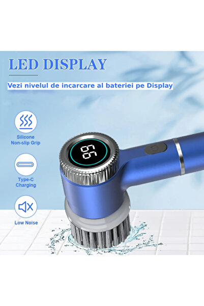 OEM Multifunctional 5in1 electric toothbrush, LED display, 3 speeds, 1200mAh, blue