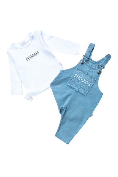 MixMax Bebe Unisex Feodids Long Sleeve Sweatshirt Denim Baby Salopet