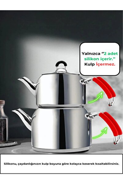 HomeShopping Demir Saplı Çaydanlıklar İçin Kırmızı Silikon (2 ADET)