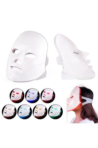 OEM Masca LED faciala 7 culori, fototerapie, anti-rid, lifting, wireless, 10 trepte, alb