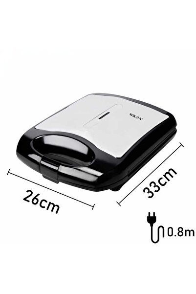 SOKANY 1400W nut cracker, 12 pieces, non-stick plates, LED indicator, thermal handle, black/gray