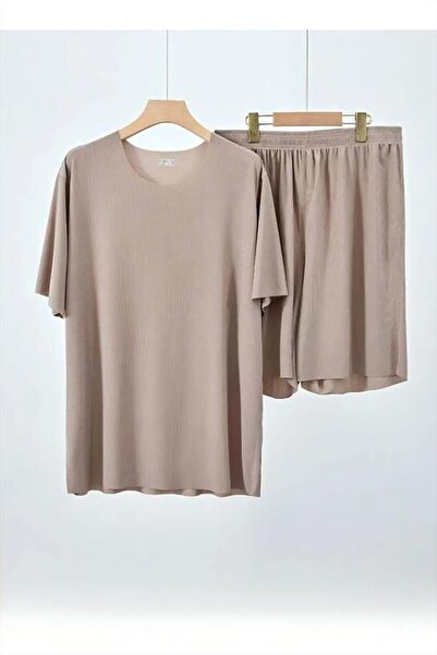 fun zone Men's 2pcs Pajama Set Short Sleeve Nightgown Sleepwear