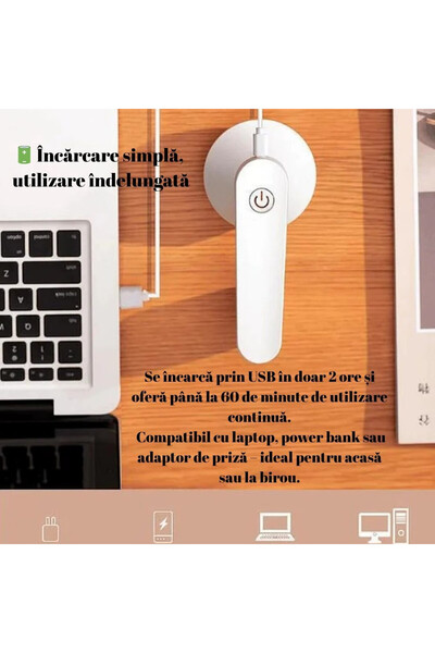 OEM Lint remover, stainless steel blades, rechargeable, for clothes, sweaters, animal hair, compact, white