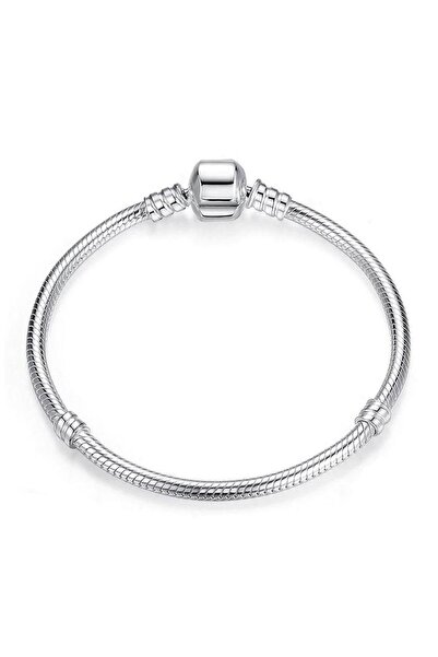 KUMİ 925 Ayar Charm Uyumlu Klasik Yılan Zincir Gümüş Bileklik Sevgililer Günü...