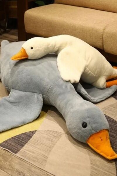 Solemia Sevimli Peluş Uyku Arkadaşım Kaz 75 cm- Uçan Kaz Morton Uyku Yastığı